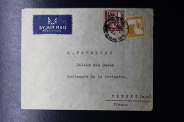 Palestine:  Airmail Cover Jerusalem  To Cannes  Mixed Stamps - Palestina