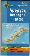 GRÈCE- C1   1/5 - Carte D'Amorgos (Cyclades) 1:35.000 (1cm= 350 M.) - Mappe/Atlanti