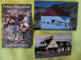 LOT DE 3 CPSM / CPM CANADA. VANCOUVER / QUEBEC / SAINT JEAN PORT JOLI. ANNEES 90 PUBLIC EDUCATION BUILDING THE FUTURE / - Moderne Ansichtskarten