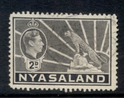 Nyasaland 1938-44 KGVI & Leopard 2d Grey FU - Nyassaland (1907-1953)