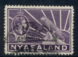 Nyasaland 1938-44 KGVI & Leopard 6d FU - Nyassaland (1907-1953)