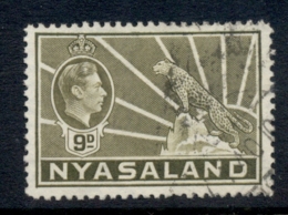 Nyasaland 1938-44 KGVI & Leopard 9d FU - Nyasaland (1907-1953)