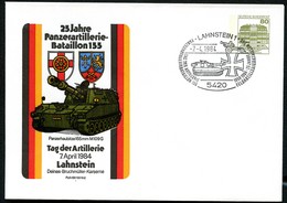 Bund PU117 D2/074 PANZERHAUBITZE Lahnstein Sost. 1984 - Private Covers - Used