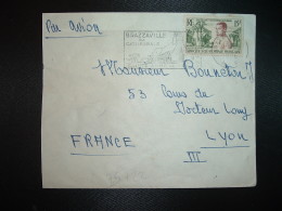 LETTRE TP GOUVERNEUR CUREAU 15F OBL.MEC.3-8 1956 BRAZZAVILLE AEF - Briefe U. Dokumente