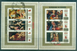 Burundi 1969 Xmas Paintings Perf & IMPERF MS CTO - Altri & Non Classificati