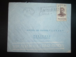 LETTRE TP JOFFRE 15F OBL.MEC.29-1 1953 ANTSIRABE + VACANCES - Brieven En Documenten