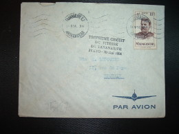 LETTRE TP JOFFRE 15F OBL.MEC.24 V 54 TANANARIVE RP + TROISIEME CIRCUIT DE VITESSE DE TANANARIVE IVATO 30 Mai 1954 - Briefe U. Dokumente