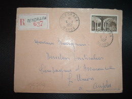 LR TP MAZAGAN 50F OBL. Tiretée 6-1 1957 TENDRARA MAROC - Covers & Documents