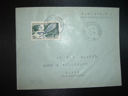 LETTRE TP OISEAU URATELORNIS 15F OBL. Tiretée 19-10 1956 MANAKAMBAHINY MADAGASCAR - Storia Postale