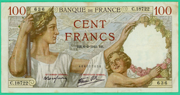 100 Francs -  France -  Type Sully - N° C.18722  636   BB.6=2=1941.BB.  - TB+ - - 100 F 1939-1942 ''Sully''