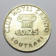 Jeton De Casino Grec "0.25 Euro - Club Hotel Casino - Loutraki" Greek Casino Token - Casino