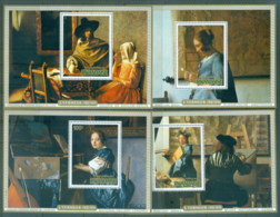 Rwanda 1975 Paintings By Vermeer 4x MS MUH - Sonstige & Ohne Zuordnung