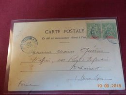 Carte De Madagascar De 1903 Avec Paire Du 5ct Type Sage - Cartas & Documentos