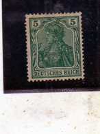 GERMANY GERMANIA GERMAN REICH EMPIRE IMPERO 1902  5pf MLH - Unused Stamps