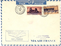 8-12-48 - Enveloppe De Nouméa - 1ère Liaison Aérienne NOUMEA-SAÏGON Par Sydney Par AIR-FRANCE - Storia Postale