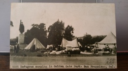 San Francisco, Cal. Golden Gate Park - 2 Cards - Refugees Camping & Feeding The Hungry, Tennis Courts - San Francisco