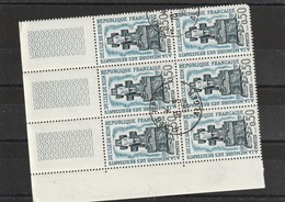 Timbres Francais Oblitérés En Algérie Alger 18 4 1962 N° 1337 En Bloc De 6, Dernier Jour Avant Indépendance - Gebraucht