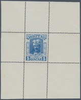 Albanien: 1914. Lot Of 3 Perforated Single Printings For Unissued Stamp "5 Q Wilhelm" In Blue, Green - Albanie