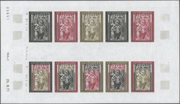 Andorra - Französische Post: 1971, Fresco "St.Joan De Caselles", Three Values Each As Imperforate Co - Autres & Non Classés