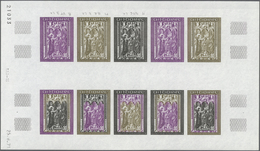 Andorra - Französische Post: 1971, Fresco "St.Joan De Caselles", Three Values Each As Imperforate Co - Andere & Zonder Classificatie