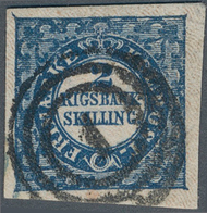 Dänemark: 1852, 2 Rigsbankskilling Blue, Wide To Large Margins, Thiele, Plate I, No.54, Type 2, Prin - Neufs