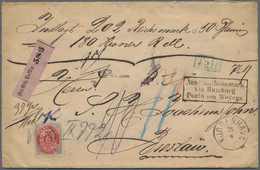 Dänemark: 1875, 8ö. Grey/red (repaired), Single Franking On Insured Letter "202 Reichsmark & 50 Pfen - Nuovi