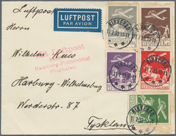 Dänemark: 1925/1929, Airmails, 10ö. To 1kr., Complete Set Of Five Values (glueing Marks) On Airmail - Ungebraucht