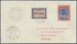 Dänemark - Grönland: 1953, Portogerechter Lp-Brief Von "Tingmiarmiut 14.10.53" Nach Kopenhagen, Ank. - Lettres & Documents