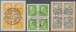 Estland - Stempel: 1936/1940, Small Lot Of Six Blocks Of Four And One Cover, Each With Different Spe - Estonia