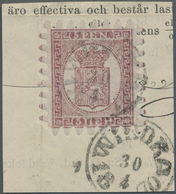 Finnland: 1866, Wappen 5 P Braunlila Auf Blaulila Papier Mit PERFEKTEM Zungen-Durchstich A Auf Luxus - Unused Stamps