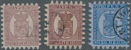 Finnland: 1866, Zweimal Wappen 5 P Braunlila Auf Einfachem Blassrosa Papier Mit Perfekten Zungen-Dur - Nuovi