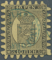 Finnland: 1866, Wappen 10 P Braunlila Auf Einfachem Braungelben Papier, Luxus-Marke Mit PERFEKTEM Zu - Unused Stamps