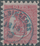 Finnland: 1866, Wappen 40 P Rosakarmin Auf Einfachem Blassrosa Papier Mit PERFEKTEM Zungen-Durchstic - Unused Stamps