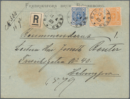 Finnland: 1889, 25 P Together With Horizontal Pair 20 P Arms Making Up A 65 P. Franking For Register - Ongebruikt