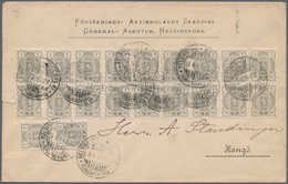 Finnland: 1894, Business Letter Franked With 2 P. Arms In A Block Of Eighteen And Vertical Pair With - Ongebruikt