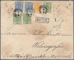 Finnland: 1890, Three Colour Mixed Franking With 5 Stamps Making Up 85 P. On Value Declared Letter F - Ongebruikt