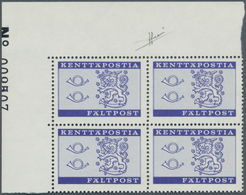 Finnland - Militärpostmarken: 1963, Feldpostmarke 'Posthörner Und Wappenlöwe' Im Viererblock Aus Der - Militair