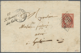 Frankreich: Rare 1F Vermilion Cover With Script Handstamp Cover Franked With 1F Vermilion, Good Marg - Autres & Non Classés