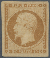 Frankreich: 1852, PRESIDENCE, 10c. Bistre, Fresh Colour And Full To Large Margins, Mint O.g. With Hi - Andere & Zonder Classificatie