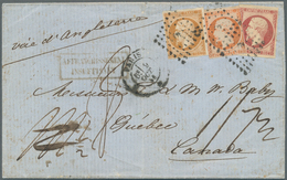 Frankreich: 1856, Folded Letter Franked With 10c, 40 C And 80 C Imperforate Napoleon Issue (usual Ma - Other & Unclassified