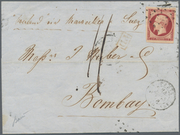 Frankreich: 1853, 1 F Carmine Napoleon, Full To Large Margins, Tied By Roller Cancellation "rouleau - Altri & Non Classificati