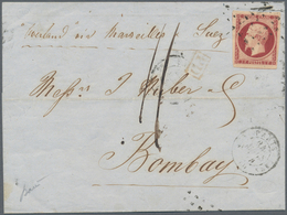 Frankreich: 1853, 1 F Carmine Napoleon, Full To Large Margins, Tied By Roller Cancellation "rouleau - Other & Unclassified