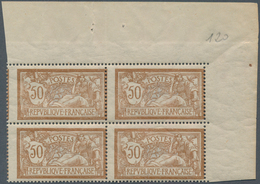 Frankreich: 1900, 50 C. Merson Brown On GC Paper, Block Of 4 (shifted Perforation) Upper Right Corne - Altri & Non Classificati