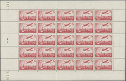 Frankreich: 1936, Airmail Issue 2.50fr. Rose-carmine In A Complete (folded) Sheet Of 25 With Margins - Altri & Non Classificati