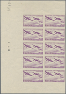 Frankreich: 1942, Airplanes ‚Potez 63‘ 1.50+3.50fr. IMPERFORATE Block Of Ten From Left Part Of Sheet - Andere & Zonder Classificatie