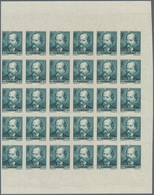 Frankreich: 1942, 100th Birthday Of Composer Jules Massenet 4fr. IMPERFORATE Block Of 30 From Right - Altri & Non Classificati