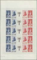 Frankreich: 1943, National Relief Fund (Petain), Imperforate Colour Proof Sheet Of Five Se-tenant St - Altri & Non Classificati