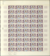 Frankreich: 1953, Colour Proof Sheet Of 50 For The Issue Of "50 Years Tour De France" With Sheet Num - Altri & Non Classificati