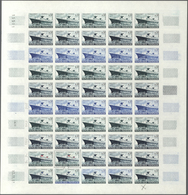 Frankreich: 1962, 3 Different Colour Proof Sheets Of 50 For The Issue Of "Maiden Voyage Of The Passe - Andere & Zonder Classificatie