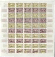 Frankreich: 1963, 3 Colour Proof Sheets Of 50 For The Issue Of "Day Of The Stamp" With Printing Date - Altri & Non Classificati